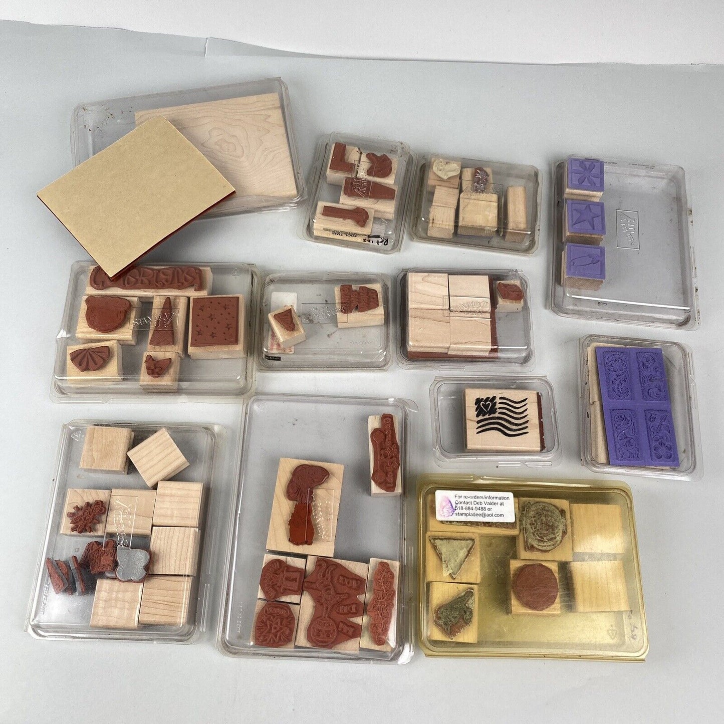 Lot of Craft Wood Block Rubber Stamps - Stampin Up, mostly unused