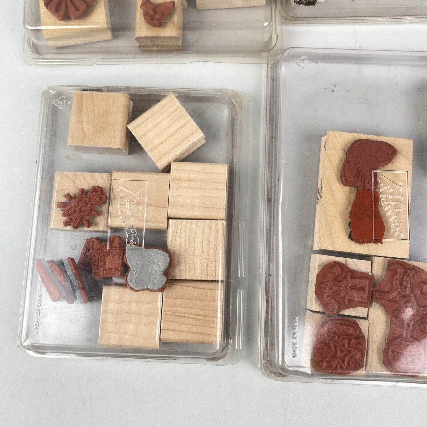 Lot of Craft Wood Block Rubber Stamps - Stampin Up, mostly unused