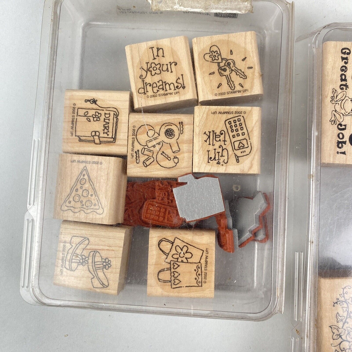 Lot of Craft Wood Block Rubber Stamps - Stampin Up, mostly unused