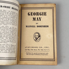 Georgie May by Maxwell Bodenheim, Avon Book 1947, Adult Reading, Erotica, Sleeze