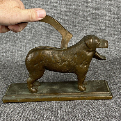 Bronze Bailey Burrus Vintage St Bernard Dog Mechanical Nutcracker