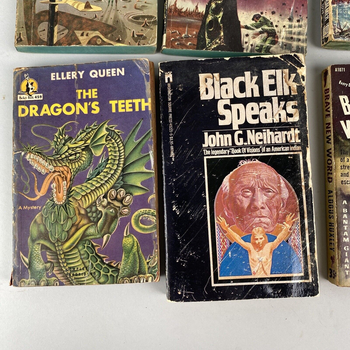 Sci-Fi PAPERBACK Book Lot (60's-70's) Sax Rohmer, Ellery Queen, Wilson Tucker...