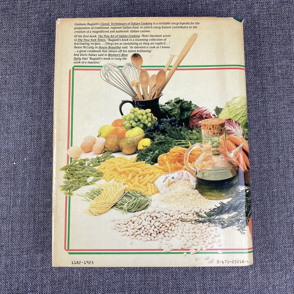 Giuliano Bugialli's Classic Techniques Of Italian Cooking Hard Cover Cook Book