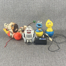 Lot of Vintage Toys, Robot, Dog, Sesame Street