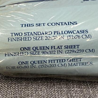 Vintage DAN RIVER Queen Size Sheet Set Pink 2 Pillows, Flat Sheet , Fitted Sheet