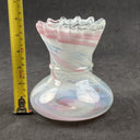 Vintage Fenton Style Hazy  Ruffle Edge Vase 5.5"