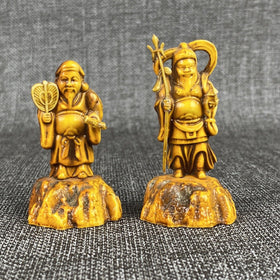 Vintage Chinese Resin Sculpture Buddha Six Gods of Good Fortune