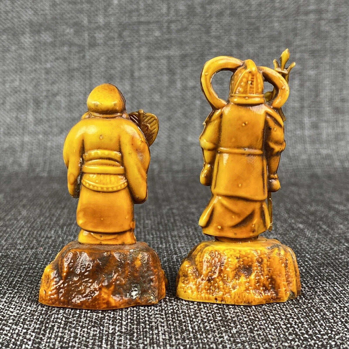 Vintage Chinese Resin Sculpture Buddha Six Gods of Good Fortune