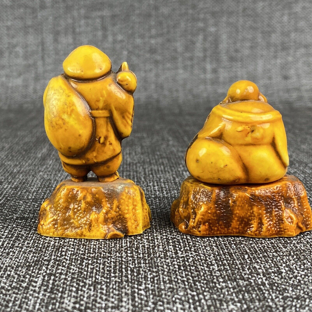 Vintage Chinese Resin Sculpture Buddha Six Gods of Good Fortune