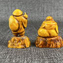 Vintage Chinese Resin Sculpture Buddha Six Gods of Good Fortune