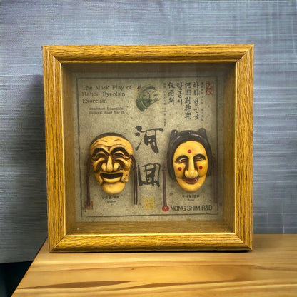 Framed Nong Shim Masks 7.5" x 7.5" Play of Tahoe Byeolsin Exorcism