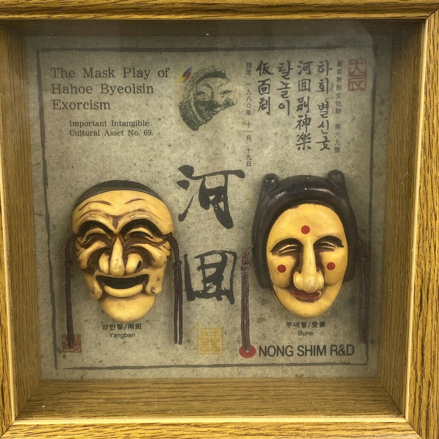 Framed Nong Shim Masks 7.5" x 7.5" Play of Tahoe Byeolsin Exorcism