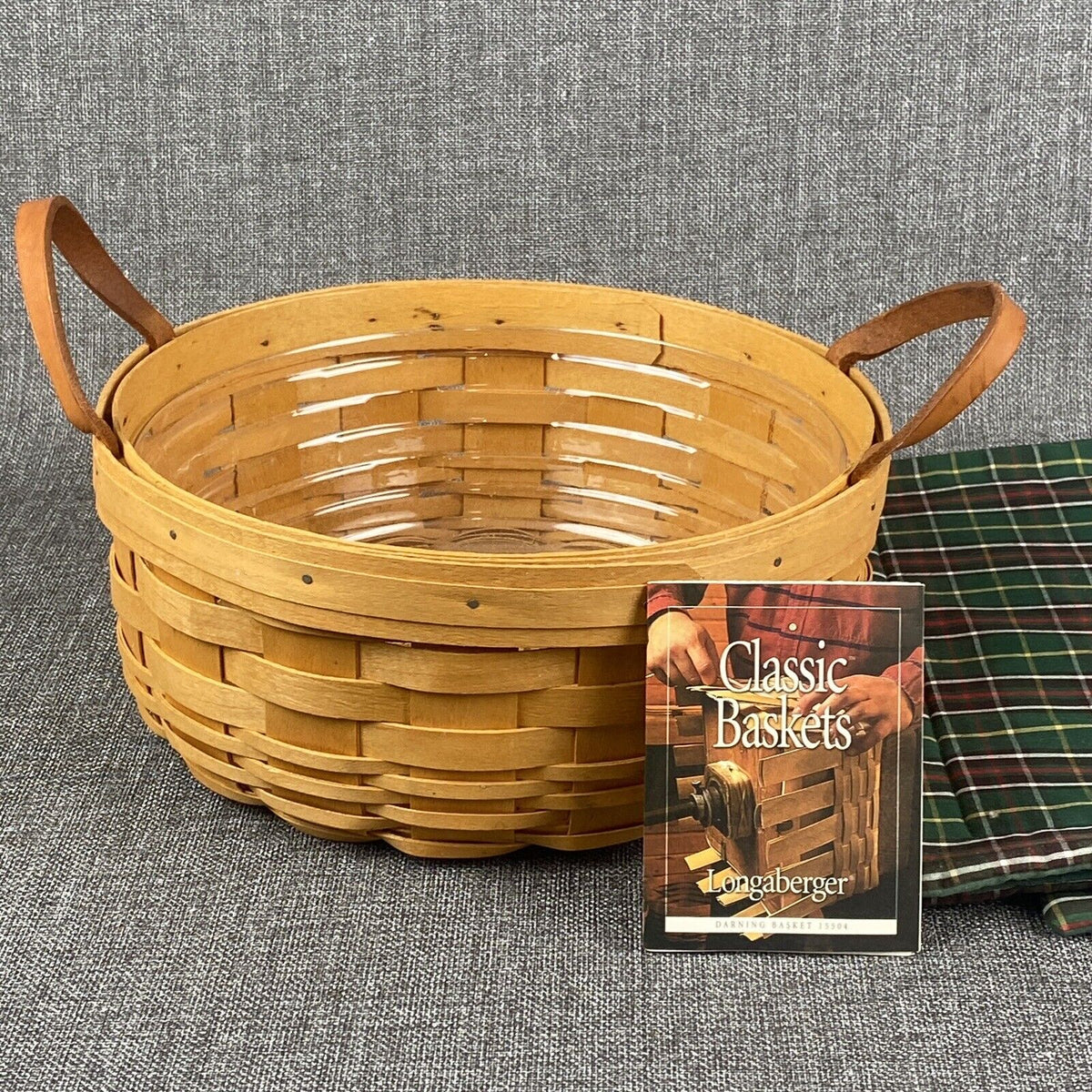 Longaberger Basket with Protector 9.5" Wide x 4.25" Tall with Two Mats