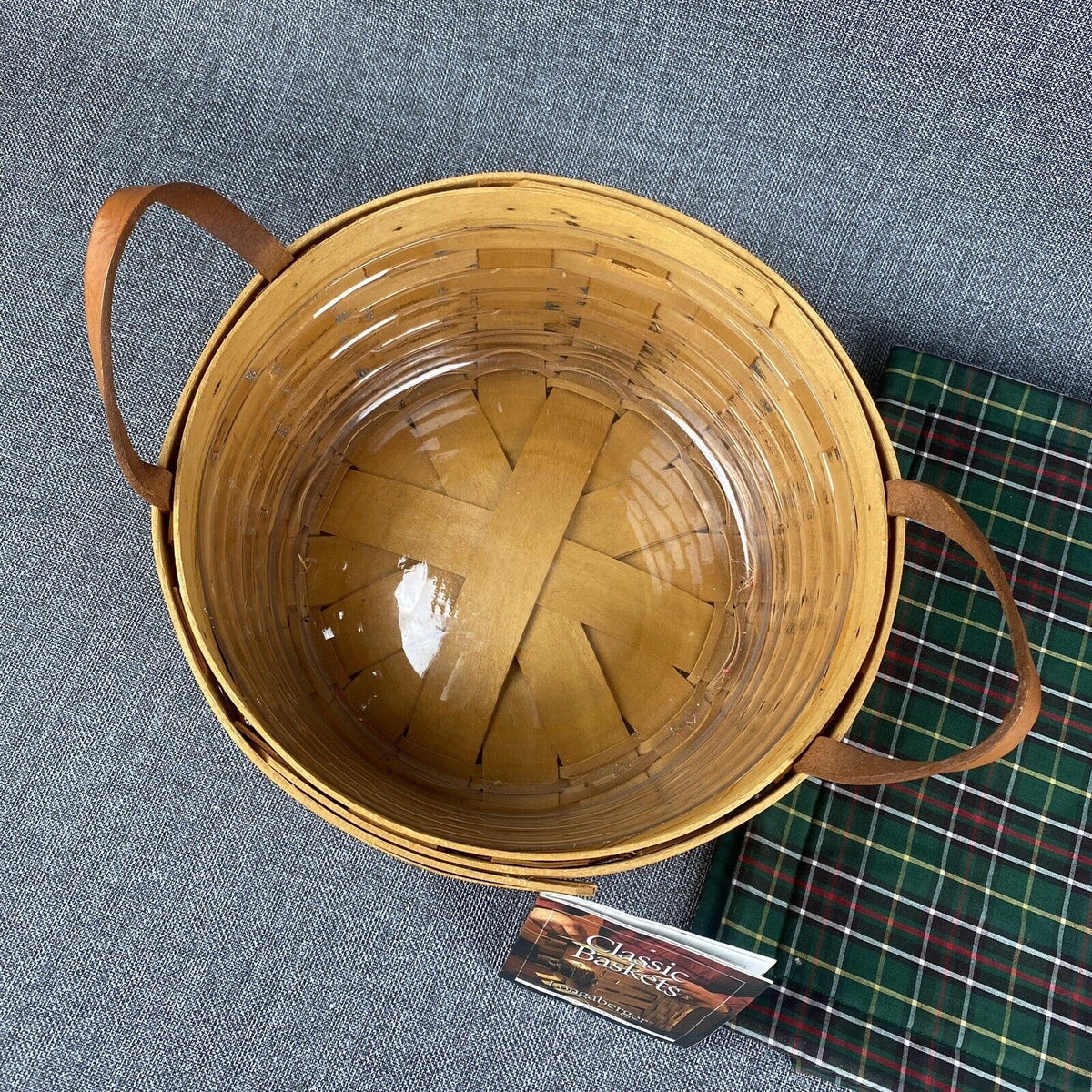 Longaberger Basket with Protector 9.5" Wide x 4.25" Tall with Two Mats