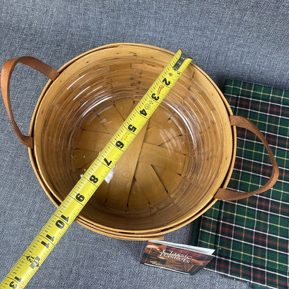 Longaberger Basket with Protector 9.5" Wide x 4.25" Tall with Two Mats