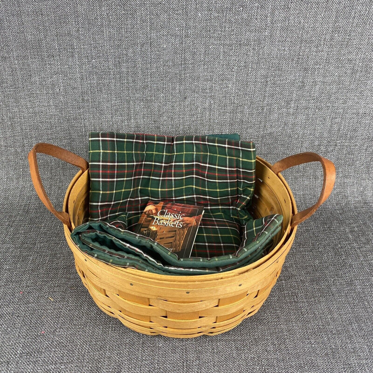 Longaberger Basket with Protector 9.5" Wide x 4.25" Tall with Two Mats