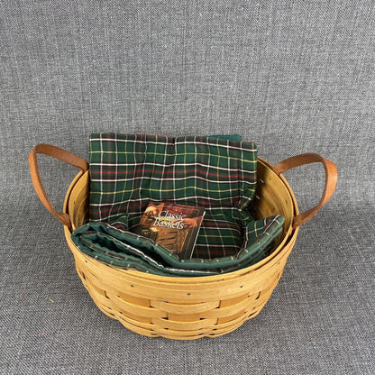 Longaberger Basket with Protector 9.5" Wide x 4.25" Tall with Two Mats