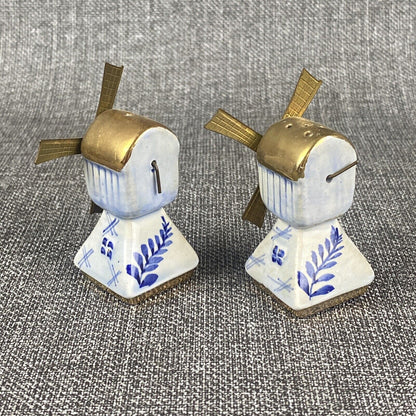 Vintage Delft Windmill Salt and Pepper Shakers