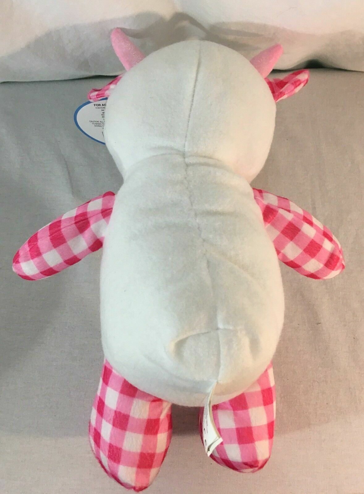 KellyToy Cow Plush Toy Animal Pals White Pink (Tags)