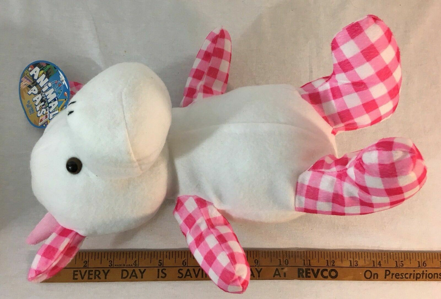 KellyToy Cow Plush Toy Animal Pals White Pink (Tags)