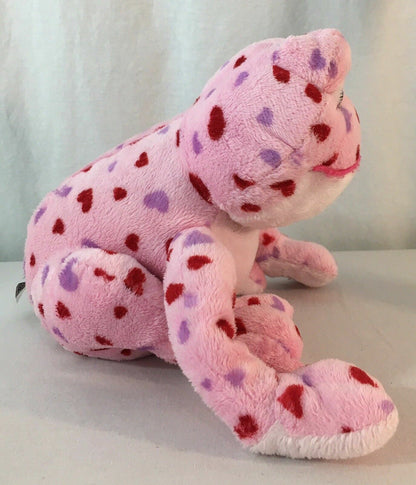 Ganz Webkinz Love Frog 8" Plush Pink w Purple & Red Hearts No Code EUC