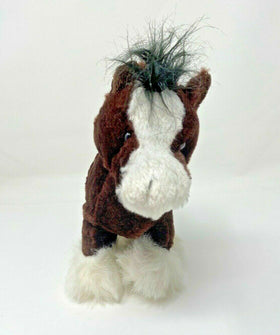 Ganz Webkinz Clydesdale Horse HM139 Plush Stuffed Animal 9" Long No Code