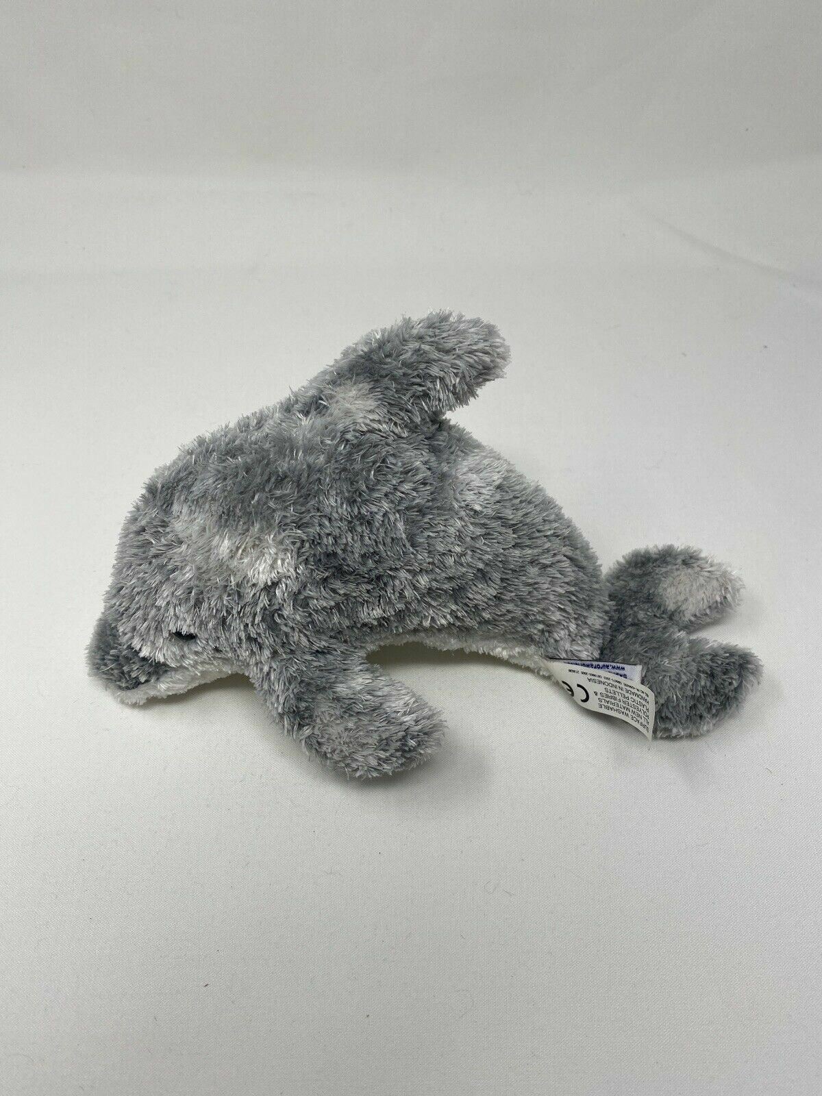 Aurora Grey Dolphin Bean Bag Plush 8" Stuffed Animal Toy Soft Fuzzy