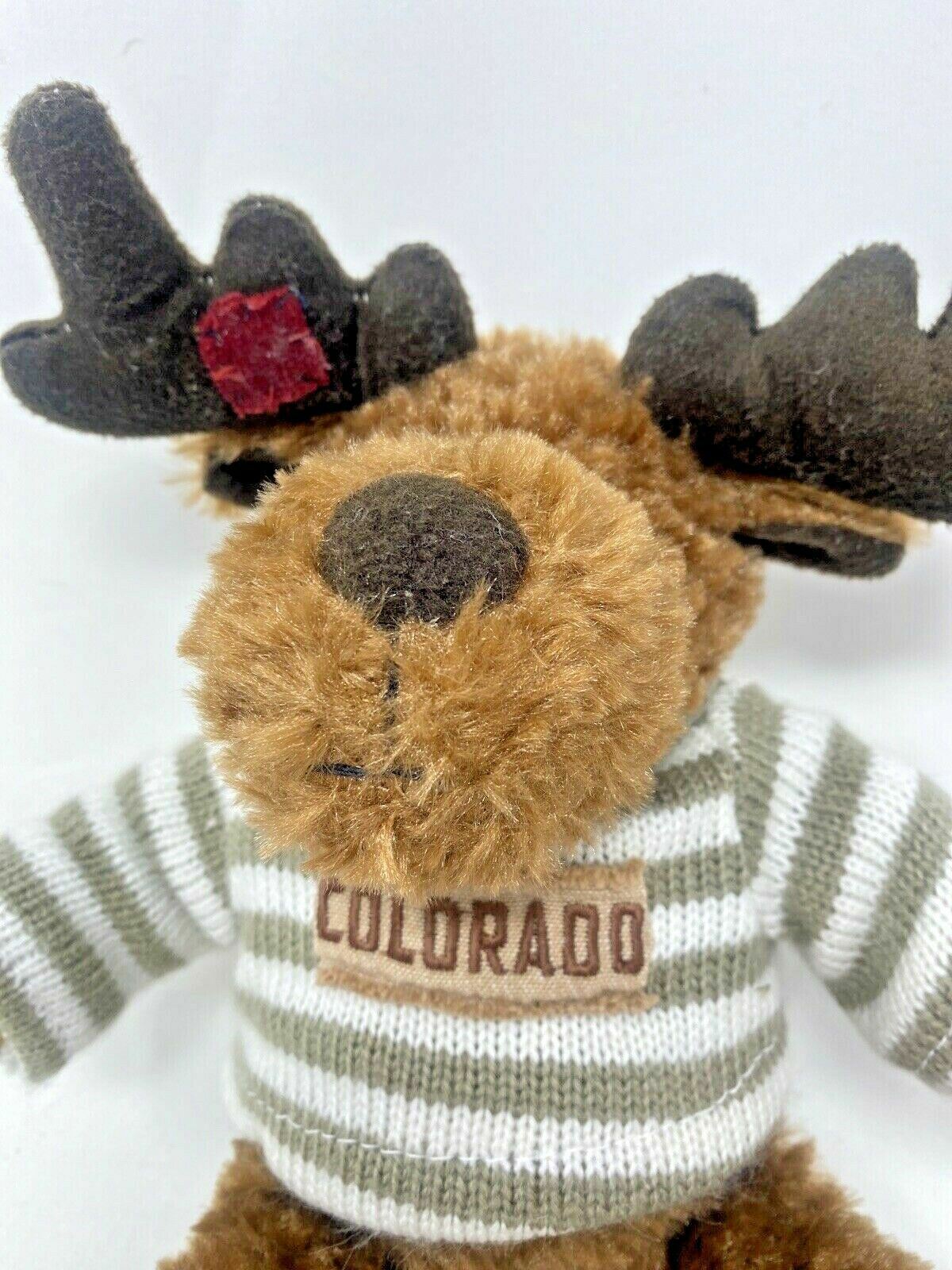 12" Colorado G54 Fifty Four Moose Plush Stuffed Animal Brown w/ Striped Shirt