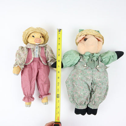 Lot of 2 Pigs (plush) 14" Long, one is soft plus, one with ceramic limbs