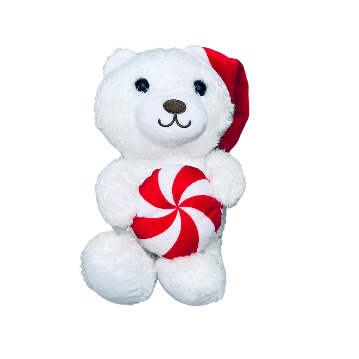 Hallmark Christmas Peppermint White Teddy Bear Plush