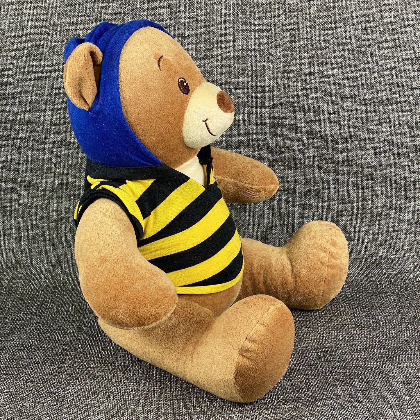 Build a Bear Plush Stuffed Bear Animal Blue, Black and Yellow Outfit 18"