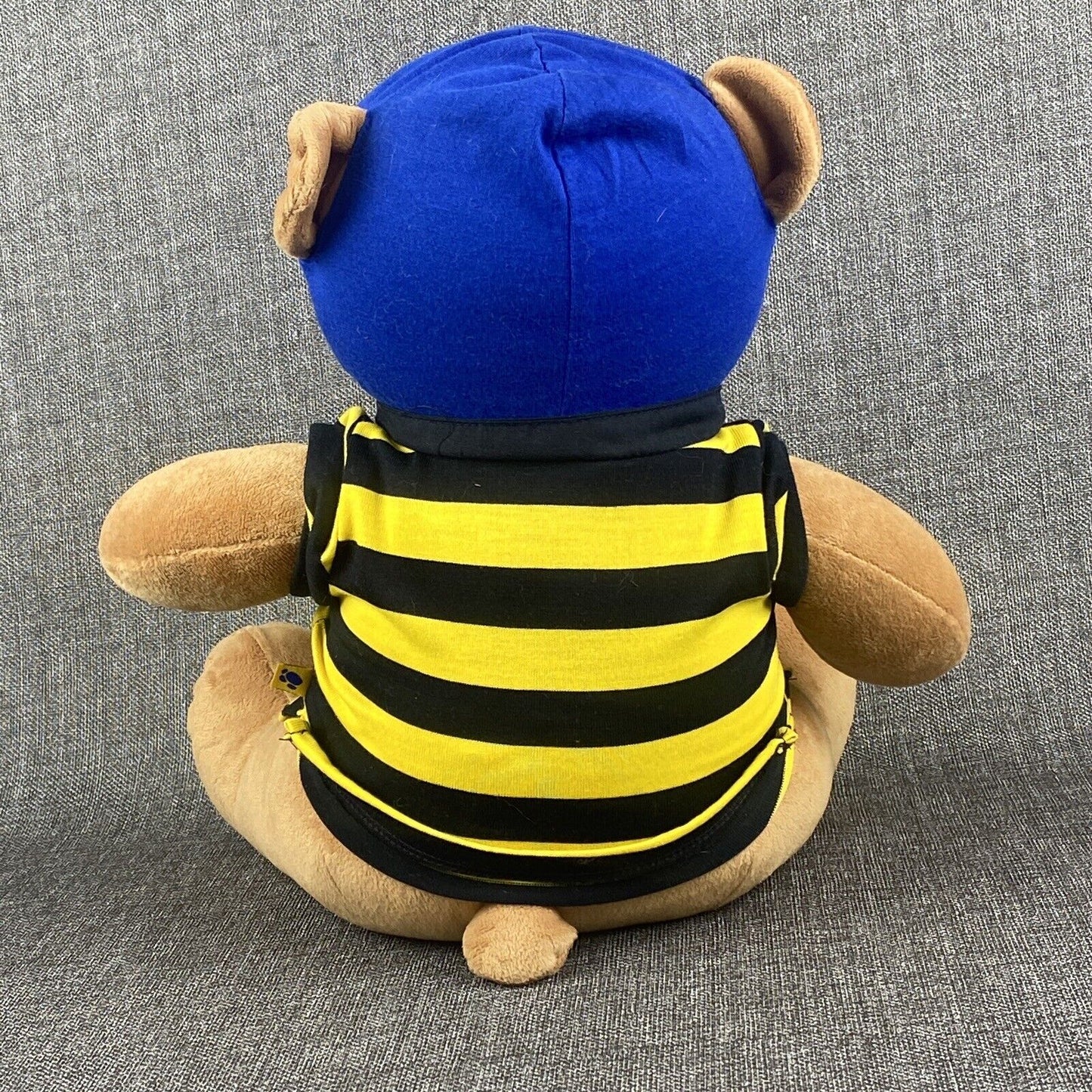 Build a Bear Plush Stuffed Bear Animal Blue, Black and Yellow Outfit 18"