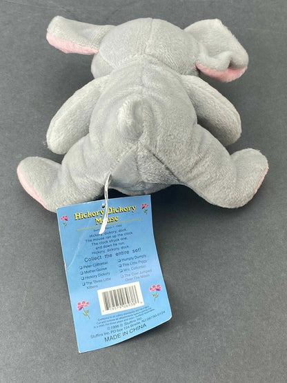 NWT Vintage Stuffins Hickory Dickory Mouse & Clock Plush Stuffed Animal Beanie