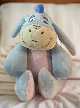 11" Disney Baby Pale Blue Lovey Eeyore Sensory Plush w/ Rattle and Crinkle Ears