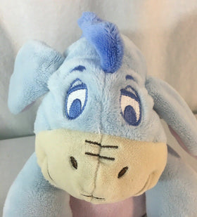 11" Disney Baby Pale Blue Lovey Eeyore Sensory Plush w/ Rattle and Crinkle Ears