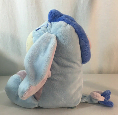 11" Disney Baby Pale Blue Lovey Eeyore Sensory Plush w/ Rattle and Crinkle Ears