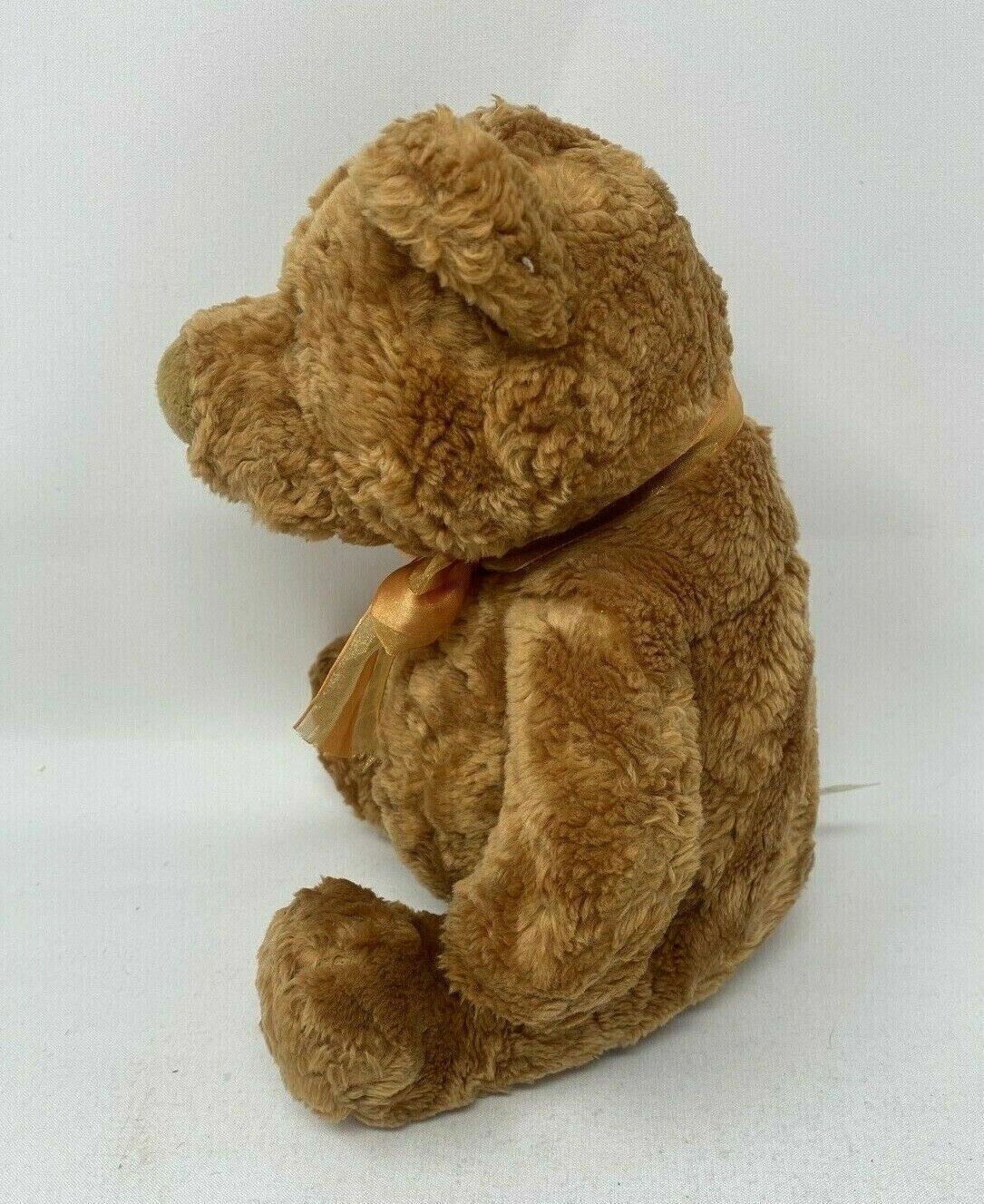 Gund Brown Teddy Bear with Orange Bow 10” Stuffed Animal Plush