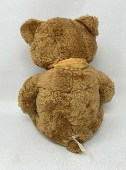 Gund Brown Teddy Bear with Orange Bow 10” Stuffed Animal Plush