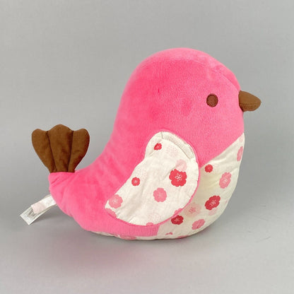 Skip & Hop Pink Flowery Bird Plush 9in