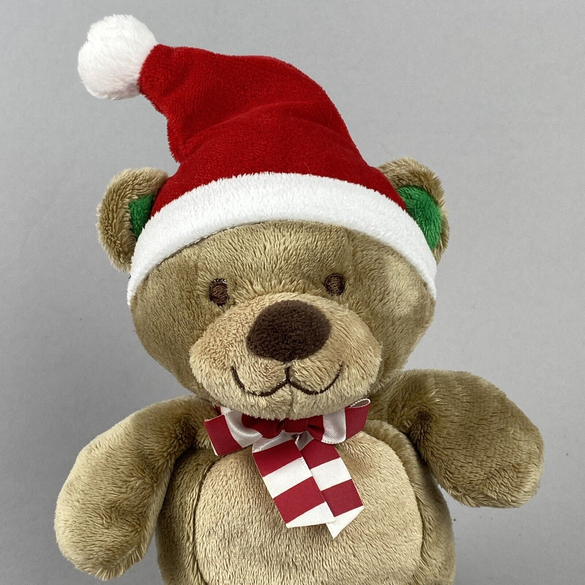 Carters Just One You Bear Plush Stuffed Animal  with Santa Hat and Scarf 7"