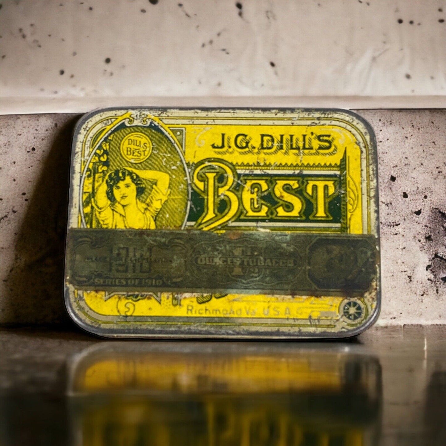 J.G. Dills Tobacco Tin Small 3" x 4"