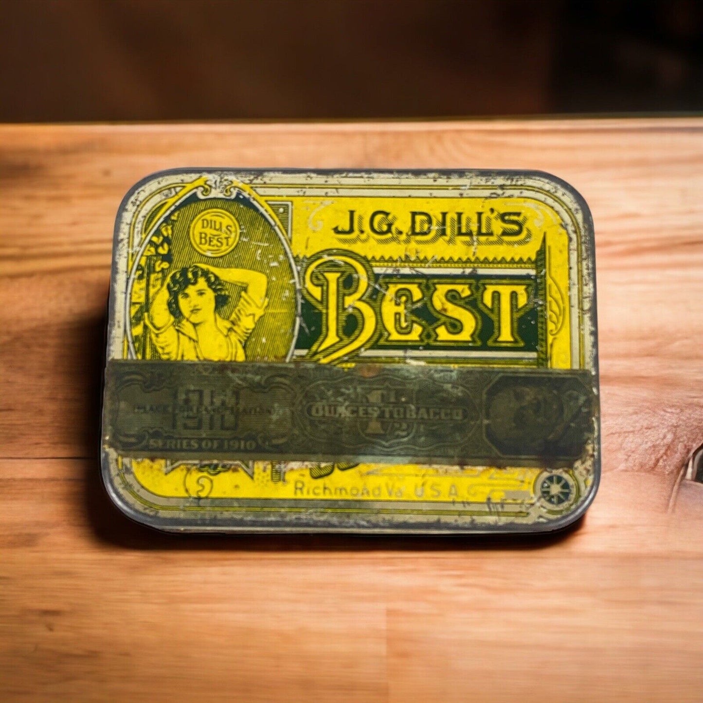 J.G. Dills Tobacco Tin Small 3" x 4"