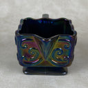 Vintage Indiana Glass Windsor Carnival Iridescent Blue Creamer & Sugar Bowl Set