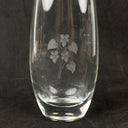 Orrefors Sweden Vase Signed with Etched Flower 7.5" Tall