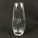 Orrefors Sweden Vase Signed with Etched Flower 7.5" Tall