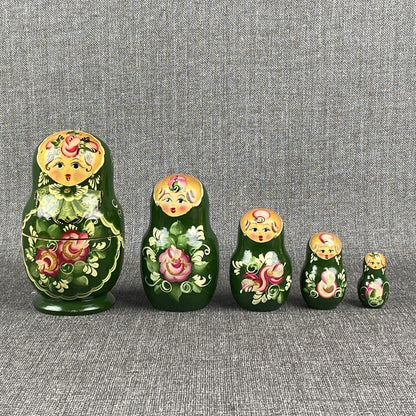 Original Russian Nesting Dolls 6.25" 5 Piece Set MATRYOSHKA (Signed)