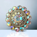 Vintage Weiss Brooch 1.25" Aurora Borealis Iridescent Rhinestones