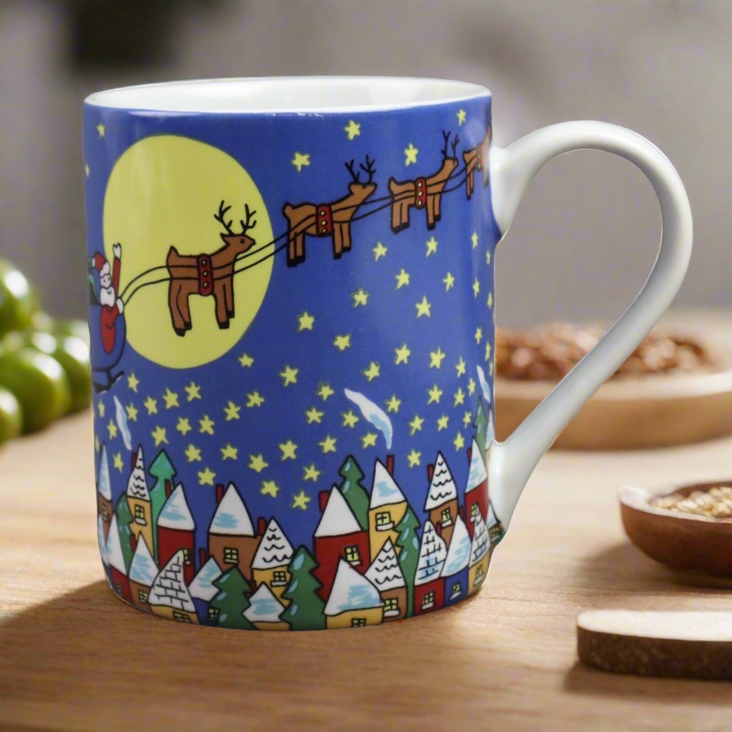 Santa Claus and Reindeers Christmas Vintage Mug by Save the Children