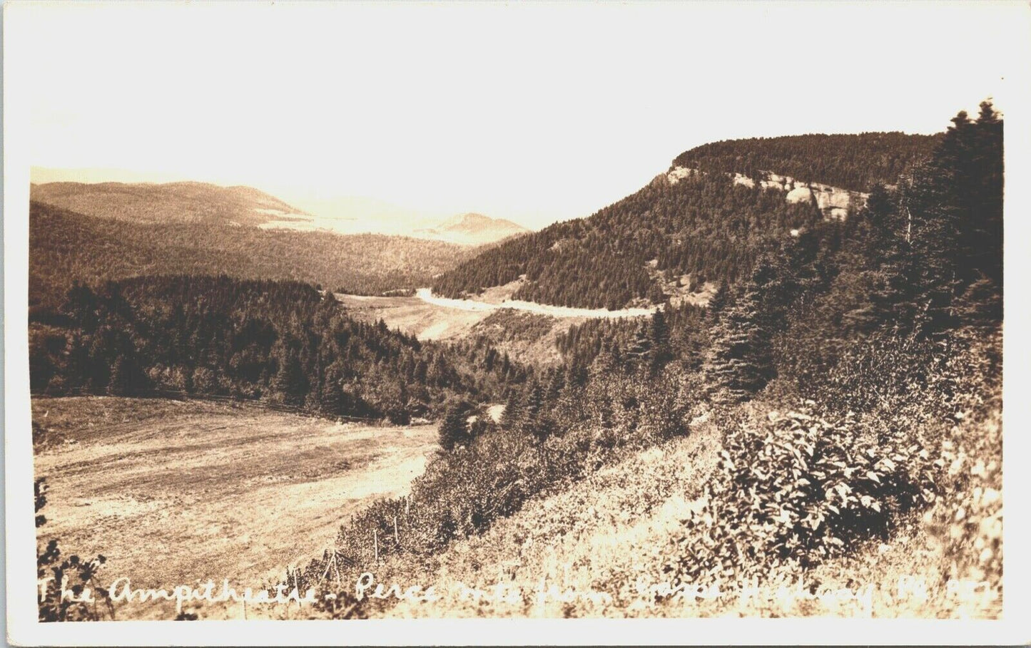 Vintage Postcard - The Amphitheater Perce Mountains (RPPC) Quebec Canada