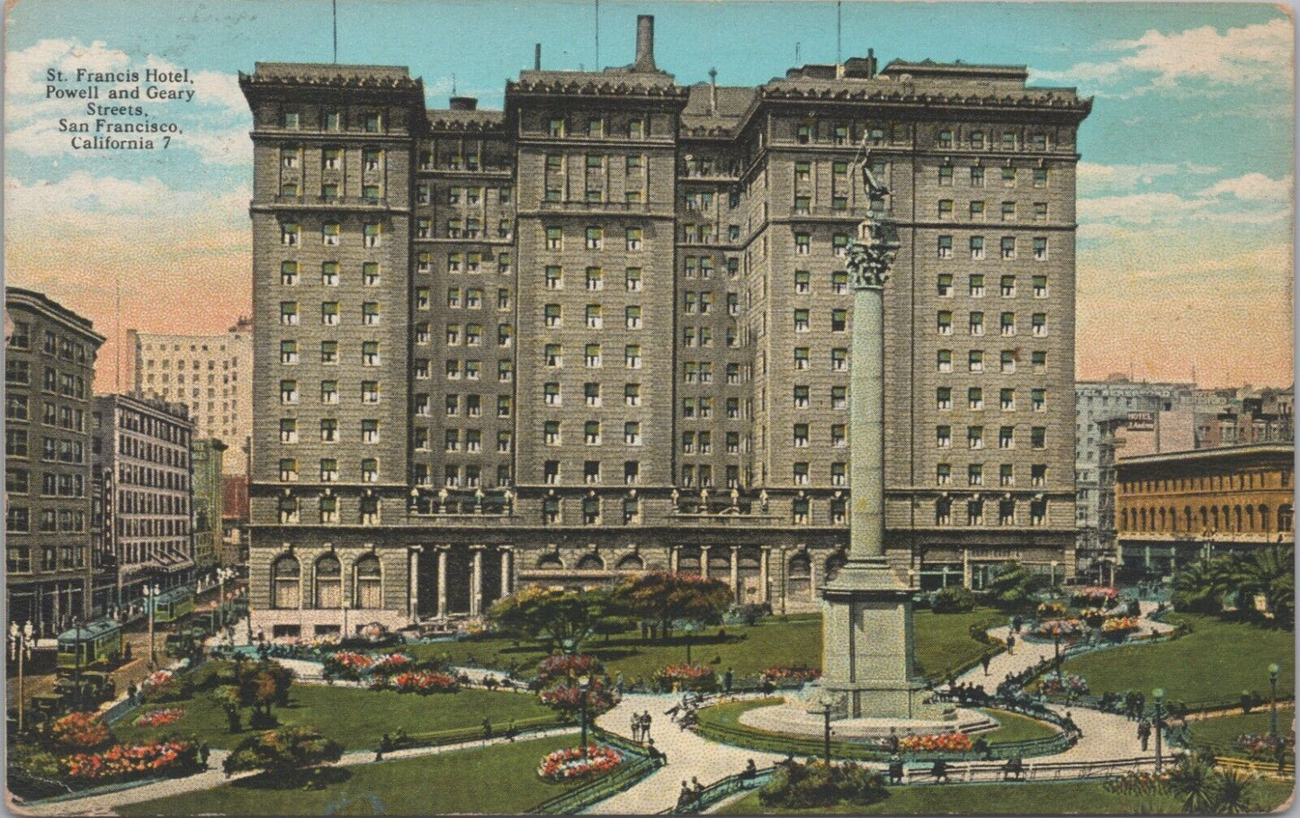 St. Francis Hotel San Francisco, California, Vintage 1930 Postcard with Stamp